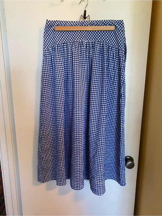 Uniqlo Dresses & Skirts - Uniqlo Gingham Seersucker Midi Skirt Women’s Large